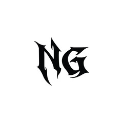 NG monogram logo design letter text name symbol monochrome logotype alphabet character simple logo