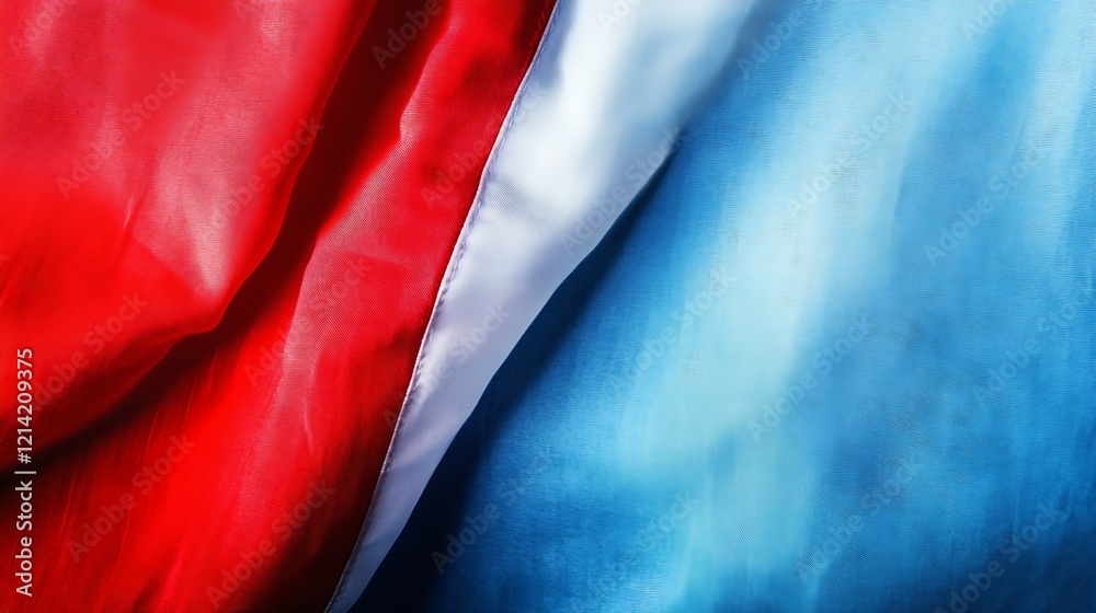 Poster vibrant red and blue fabric abstract art background closeup texture : generative ai