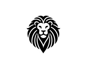 Lion head icon vector. Silhouette simple. Flat style lion. Lion face logo design template. Vector illustration Animal Logotype concept. 