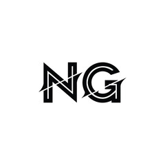 NG monogram logo design letter text name symbol monochrome logotype alphabet character simple logo