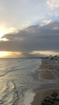 sunset on the beach in sperlonga italy