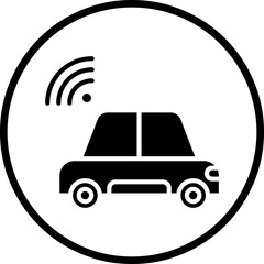 Driverless Car Vector Icon Style
