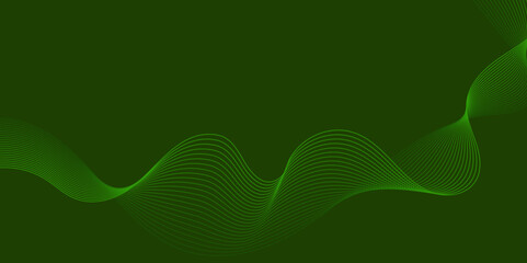 Abstract background banner wave line green color design.