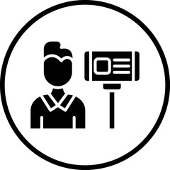 Male Vlogger Vector Icon Style