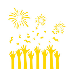 Hands Celebrating New Year