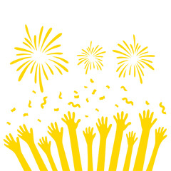 Hands Celebrating New Year