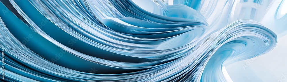 Poster a dynamic abstract design featuring smooth, flowing blue lines that create a sense of movement and d
