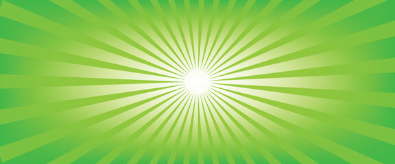 Bright green spiral rays background. Comics, pop art style