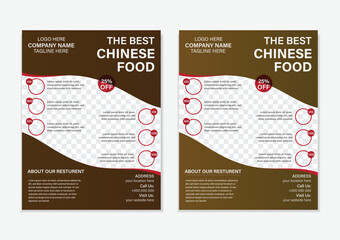 Food and restaurant flyer design template.