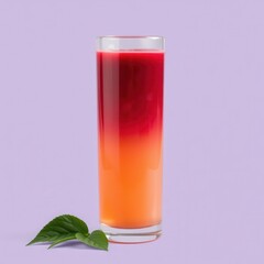 Layered Beetroot and Orange Juice Drink in Glass