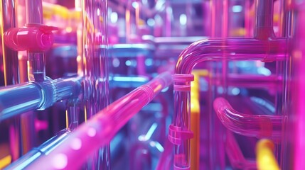 A lab environment showcasing a precision liquid handling system with colorful tubes and connections