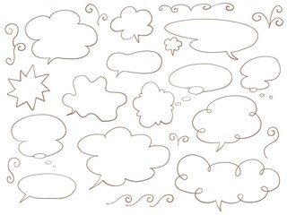 線画の吹き出しセット