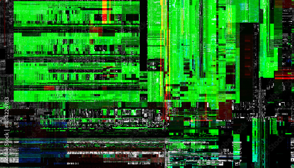 Leinwandbilder abstract creative glitch overlay texture. geometric pixel pattern of a digital glitch on transparent