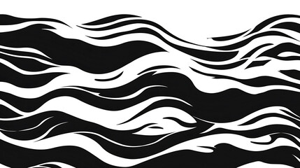 Fototapeta premium Minimalist abstract waves in black and white