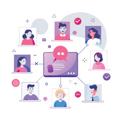  communication problem overload too many messages flat illustration  