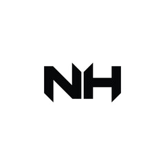 Obraz premium NH monogram logo design letter text name symbol monochrome logotype alphabet character simple logo