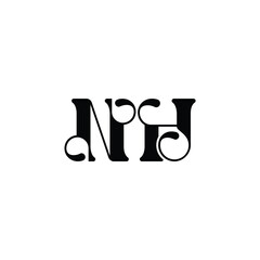 NH monogram logo design letter text name symbol monochrome logotype alphabet character simple logo