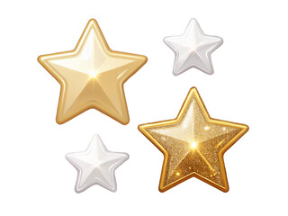 golden stars isolated on white