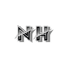 NH monogram logo design letter text name symbol monochrome logotype alphabet character simple logo