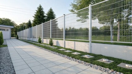 white fence in the park