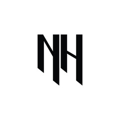 NH monogram logo design letter text name symbol monochrome logotype alphabet character simple logo