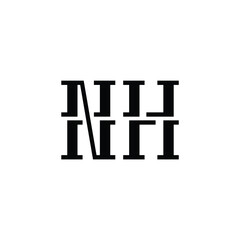 Obraz premium NH monogram logo design letter text name symbol monochrome logotype alphabet character simple logo