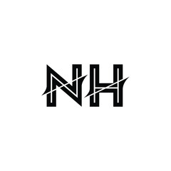 NH monogram logo design letter text name symbol monochrome logotype alphabet character simple logo