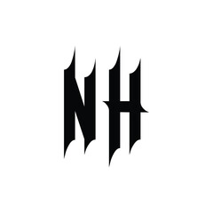 NH monogram logo design letter text name symbol monochrome logotype alphabet character simple logo