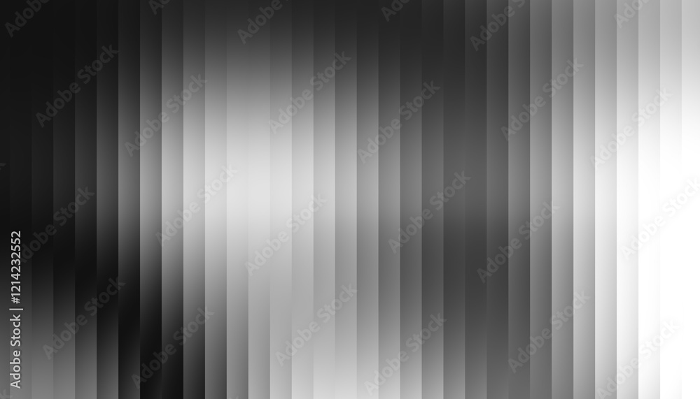Poster Fractal Glass Gradient Texture. Reed vertical lines patterned glass, overlay with transparent background. Universal monochrome black background stylish gradient