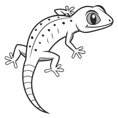 Simple gecko clipart with white background.