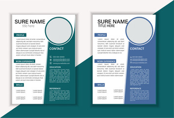 Clean Modern Resume and Cover Letter Layout Vector Template for Business Job Applications, Minimalist resume cv template