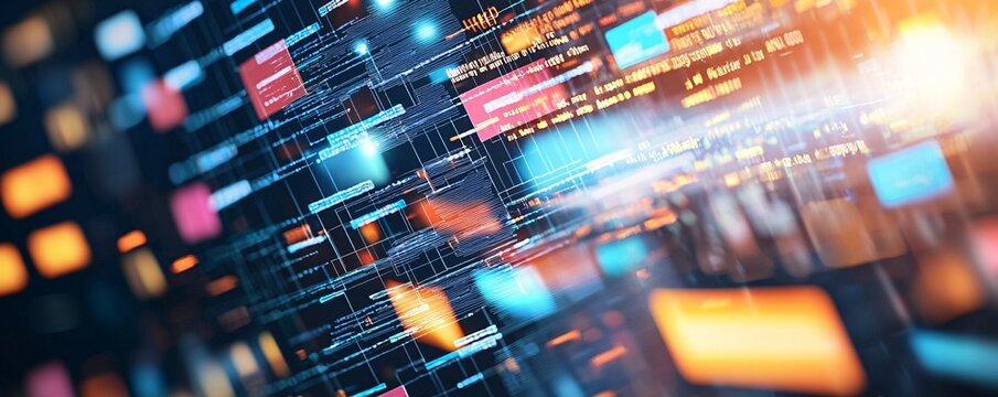 Community Manager Appreciation Day Concept. Data Flow Visualization with Light Effects and Colors