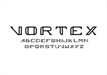 Vortex font for logo and headline. Isolated vector typeset