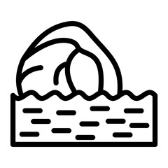 Sea Cave Vector Design Icon Style