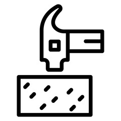 Concrete Test Hammer Vector Design Icon Style