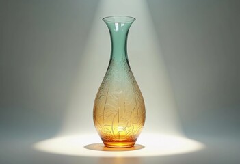 Elegant Glass Vase Radiating Warmth in Soft Dramatic Lighting. Generative AI