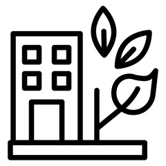 Green Building Vector Design Icon Style