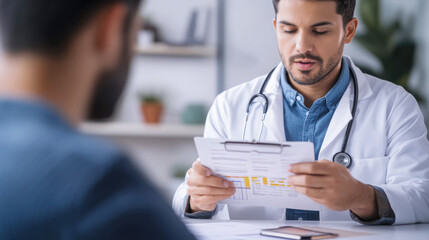 Endocrinologist discussing diabetes management and treatment options