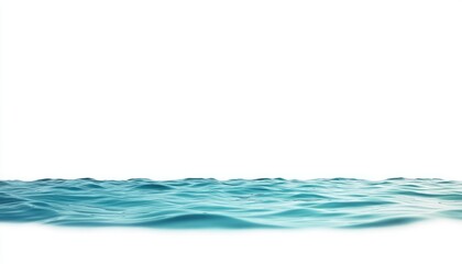 Serene turquoise ocean waves gently lapping against a tranquil shoreline under a clear sky