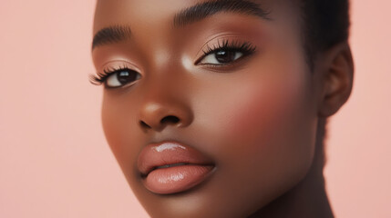 Elegant pastel makeup with pink accents on model for beauty and fashion inspiration
