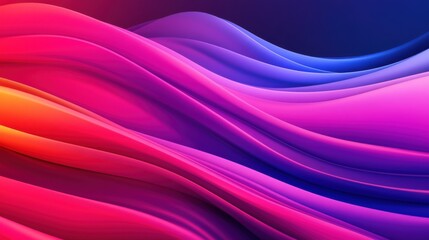 Obraz premium Vibrant Colorful Waves Flowing in Gradients of Pink, Purple, Orange Against a Dark Background