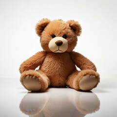 Toy sad bear on a white background
