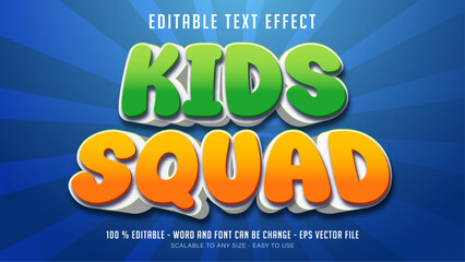 kids squad editable text effect