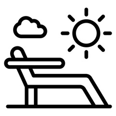 Deck chair Vector Design Icon Style