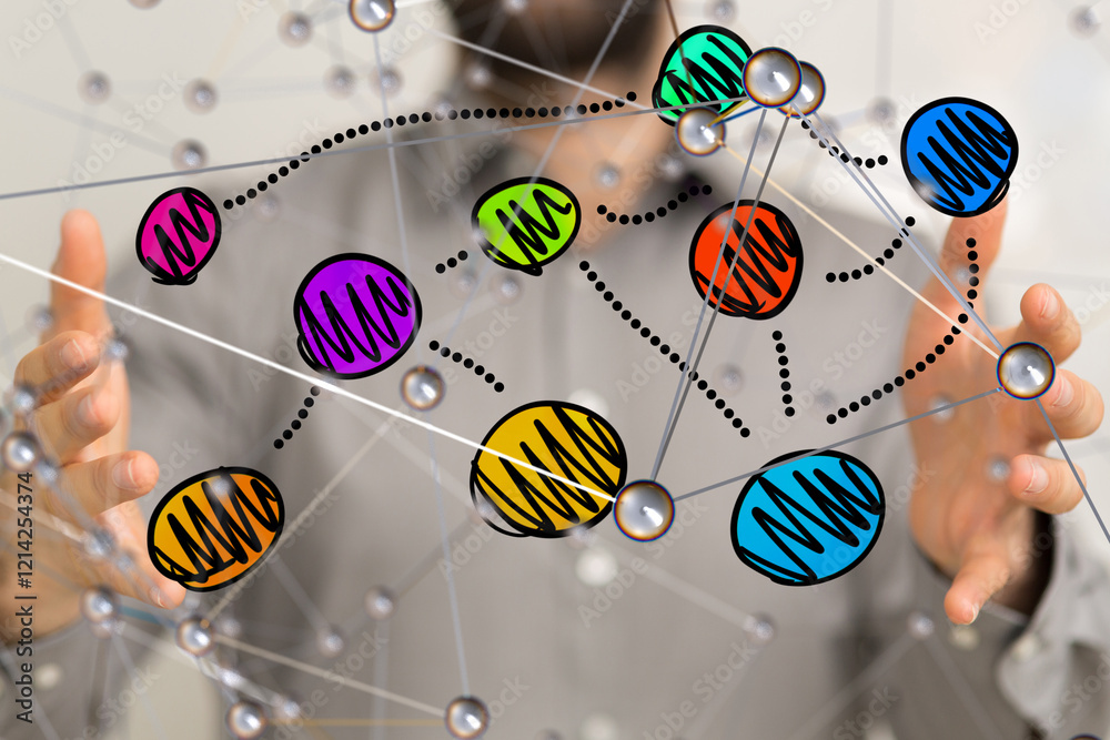 Aufkleber conference digital network and data concept 3d