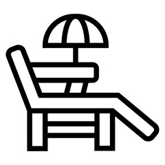 Deck chair Vector Design Icon Style