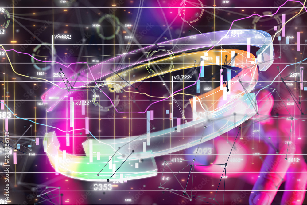 Poster futuristic wave, futuristic data stream