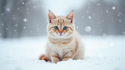 Fototapeta premium Kitten in the Snow