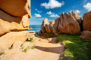 Pink granite coast in Ploumanac'h, France 