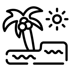 Beach Sunset Vector Design Icon Style